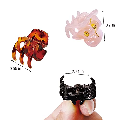 50 PCS Mini Hair Claw Clips， Bangs Strong Grip Multifunction Clamp Clips. (brown) - color: brown