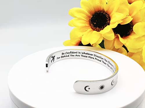 Dczosily Inspirational Bracelets for Women Stainless Steel Cuff Bracelet Engraved Jewelry Motivational Bangles Personalized Gifts for Best Friend/Mom - style: Friend-10mm-Be Confident In Whatever Direction You Choose To Go...More Proud Than You Will Ever