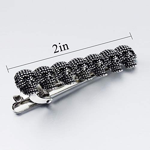HAWSON 2 inch/ 2.2 inch Tie Clip for Men, Novelty Tie Bar Clip for Men and Boys, Interesting Tie Clip for Party - color: Black Skull