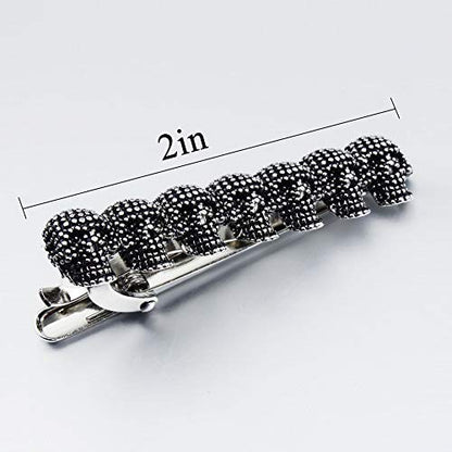 HAWSON 2 inch/ 2.2 inch Tie Clip for Men, Novelty Tie Bar Clip for Men and Boys, Interesting Tie Clip for Party - color: Black Skull
