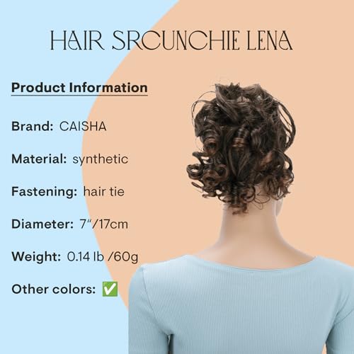 CAISHA Jumbo Hairpiece Scrunchy Updo Voluminous Curly Messy Bun Brown Mix G21L - color: brown mix #2T30B G21L
