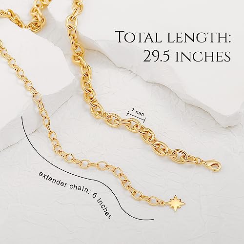 Adjustable 18k Gold Plated Waist Chain, Beach Bikini Body Chain, Handmade Boho Belly Chain - color: Q..chunky chain