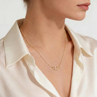 WEARON Gold Necklace for Women Gold Star Necklace 14K Gold Plated CZ Necklace Dainty Choker Charm Necklaces Hypoallergenic Trendy Jewelry for Women Gift - color: Stars