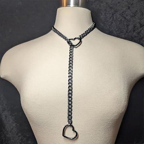 choice of all Rose Gold Necklaces Lariat Necklace for Women Slip Chain Necklace Y-Shaped Pendant Necklaces Trendy Jewelry Gifts - color: heart chain necklace-silver