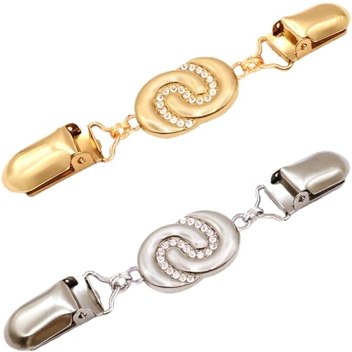 2 PCS Waist Cincher Clips Dress Clips Back Cinch for Shawl Cardigan Sweater Clothes Shirt Tightener Clip(Silvery Golden) - color: Color C