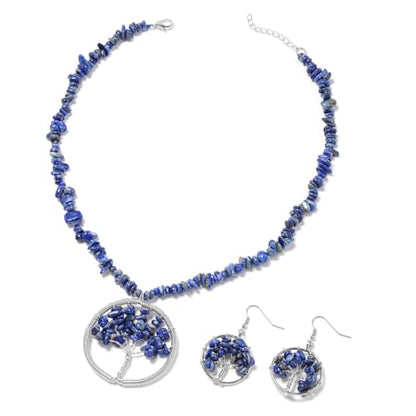 Tree of Life Sets Necklace Earrings Necklace Set Lapis Lazuli 18-20"