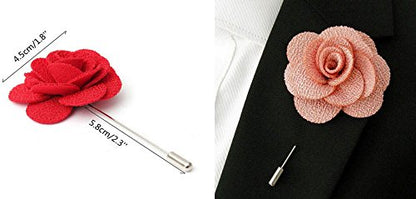 Gentleman's Essentials Premium Handmade Flower Lapel Pin Boutonniere - color: Azure Blue [Begonia]