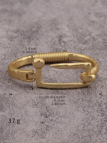 Gold Cuff Bracelet for Women Chunky Bracelet Statement Bracelet | Chunky Bangle Bracelets for Women Silver Beaded Open Bangle Stackable Stretch Bead Bracelet Boho Jewelry Gift for Wife Couple - style: Gold Bangle Cuff Bracelets