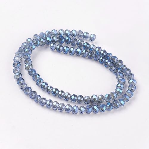 1110pcs Faceted Rondelle Glass Seed Beads 3x2mm Mini Crystal Loose Spacer Beads for DIY Friendship Bracelet Necklace Beading Craft Jewelry Making Ornament, Blue, 2 - color: Blue, 2