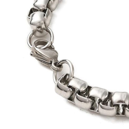 2set Stainless Steel Heart Pendant Necklaces Bracelets Sets for Women Stainless Steel Box Chain Jewelry for Gift, Necklaces: 21.06 inch(535mm) long, Bracelets: 8.94 inch(227mm) long - color: Golden & Stainless Steel Color