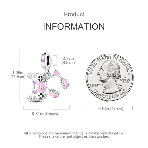 925 Silver Charm for Bracelets Animal Pet Insect Series Women Jewelry Gift - color: Pink gaming