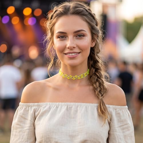 PAGOW Tattoo Choker Set, Stretchy 90s Choker Necklace, Adjustable Retro Y2K Gothic Grunge Chokers Jewelry Accessories - color: 12 Styles,12Pcs