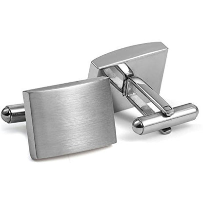 FIBO STEEL Stainless Steel Cufflinks for Men Tuxedo Cufflinks and Studs for Wedding, Business, Formal Events Classic Custom Cuff Links for Men - style: white: 1 pairs
