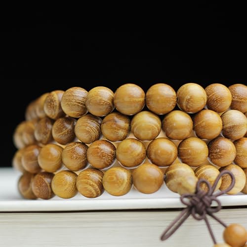 Zen Dear Natural Golden Sandalwood Mexican Bocote Mala Prayer Bead Bracelet Link Wrist Necklace Mala Beads - style: 8mm 108 beads