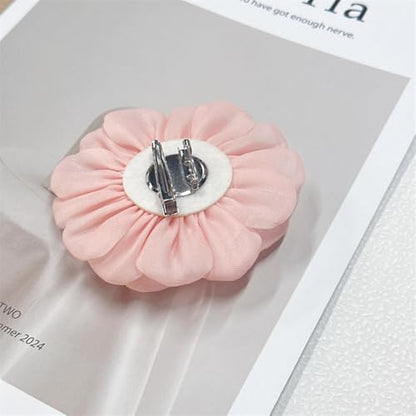 9cm Wedding Fabric Flower Brooch Pin Hair Clip for Women Men Elegant Big Camellia Rose Floral Brooches Lapel Pins Dainty Holiday Party Costume Dress Accessories Jewelry - color: Pink