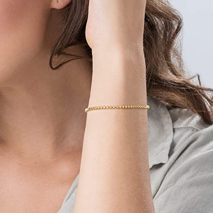 Gold Chain Bracelet for Women, 14K Gold Plated | Dainty Bracelets with Adjustable Chain, Trendy Jewelry Gift for Women - style: Beaded chain