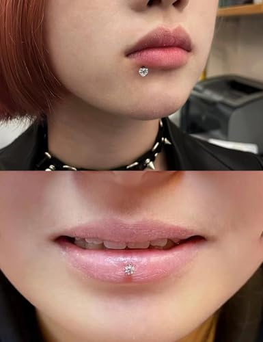 16G Lip Labret Medusa Rings Studs Internally Threaded 316L Surgical Steel Snake Bite Lip Rings Flat Back Catilage Tragus Helix Daith Earrings Piercings Jewelry for Women Men 8mm - color: 16G-6mm 8mm 10mm Bars
