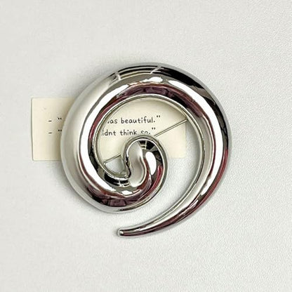Minimalist Snail Brooch Pin Gold/Silver Plated Twist Lapel Pins Jacket Blazer Suit Hat Bag Accessories Jewelry for Women Men (Silver)