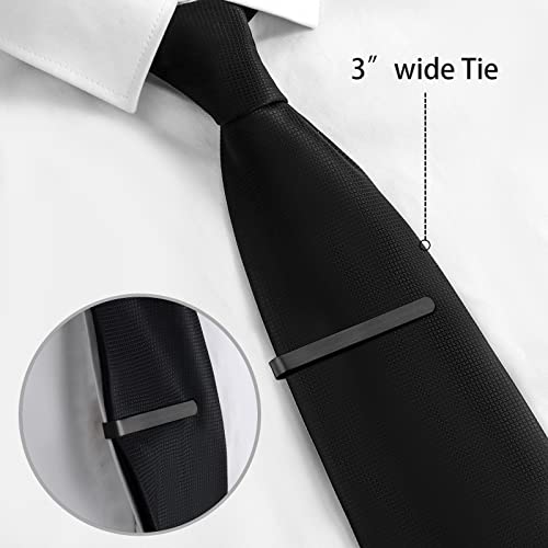 2.2/2.5 Inch Tie Clips for Men in Gift Box, Tie Bar Clip Set for Mens Regular Tie or Traditional Tie, Birthday Anniversary Christmas Gift - size: 2.5 Inch, style: 1PCS-Black Brushed