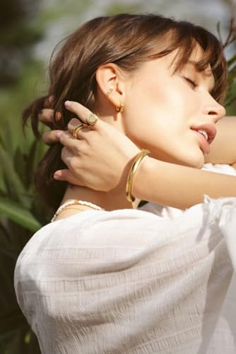 SOFYBJA 18k Gold Plated Personalized Chunky Cuban Oval Link Chain Bracelets for Men Toggle Rope Bracelet Jewelry for Women - style: Catheter Circles Double Mixed Link Bracelet