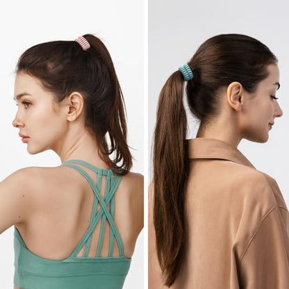 QIUTIMIY 6PCS Wristlet Keychain, Colorful Spiral Coil Hair Tie for Women, Sauna Accessaries Wrist Coil Key Ring Key Holder - color: Matte(medium)