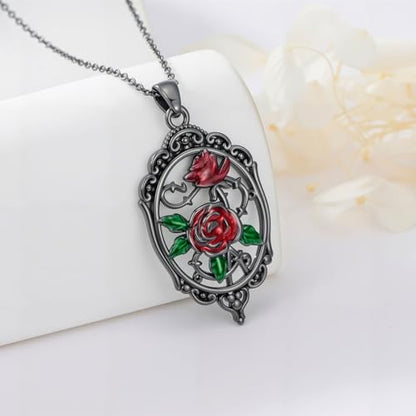 Sterling Silver Halloween Necklace Gothic Jewelry Gifts for Women Men - style: Cameo-Rose
