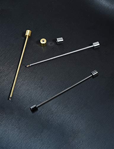 3PCS Men's Classic Brass Shirt Collar Bar Tie Pins Set for Wedding Business with Gift Box - color: Cylinder Head