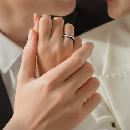 Vakki 4mm 6mm Womens Rose Gold Tungsten Carbide Ring with Mother of Pearl Shell/Marble Inlaid Wedding Band Comfort Fit Size 5-12 - color: E-4mm-Mother of Pearl & Black