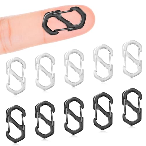 10Pcs Double Opening Lobster Clasps Necklace Shortener Clasp Stainless Steel Necklace Clasp S Lock Bracelet Clasps and Closures Chain Shortener for Necklace Bracelet Jewelry Making(Silver,Black,L) - color: 10PCS-Silver,Black, size: Large