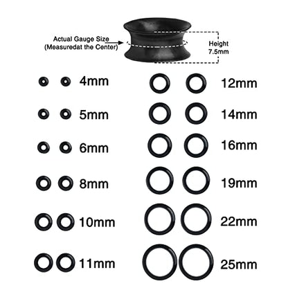 OUFER 8PCS Silicone Ear Gauges Flexible Ear Tunnels Plugs Stretchers Expander Double Flared Flesh Ear Piercing Jewelry for Women Men - color: 0g(8mm)