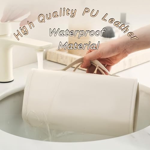 Large Makeup Bag Faux Leather Cosmetic Bag Travel Clear Toiletry Bag for Women Girls Daily Portable Makeup Organizer.