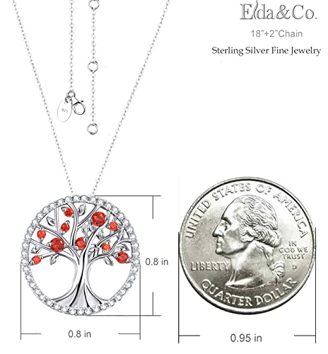 Tree of Life Necklace for Women Birthday Gifts for Wife Mom August September Birthstones Peridot Blue Sapphire and More Stonese Jewelry Sterling Silver