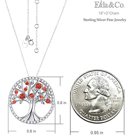 Tree of Life Necklace for Women Birthday Gifts for Wife Mom August September Birthstones Peridot Blue Sapphire and More Stonese Jewelry Sterling Silver