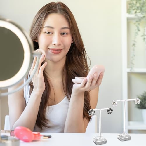 uxcell Earring Display Stands, 2pcs Earring Holder T Bar Earring Organizer Earring Display Storage Rack for Necklaces Bracelet Photography Prop, Clear - color: Clear