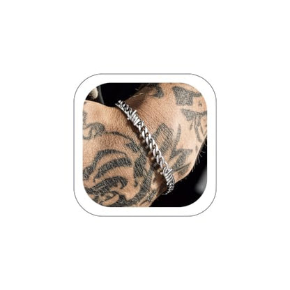 Bandmax Barbed Wire Chain Bracelets for Men Women Stainless Steel/Black/Gold Thorn Cuban Link Bracelet Adjustable Punk Emo Style Jewelry Gift - color: 04 5MM-Silver Tone