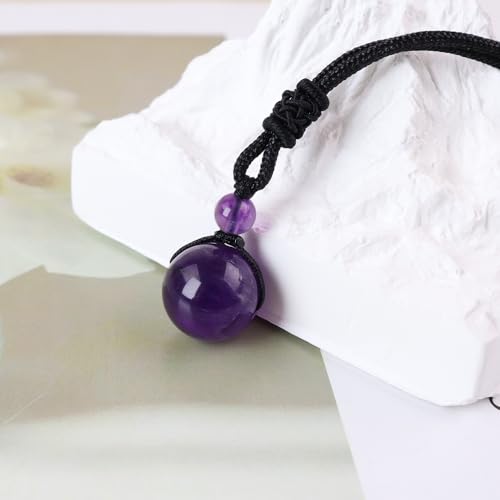 Anjiucc Natural Gemstone Healing Crystals Necklace, Adjustable Chakra Beads Pendant for Women Men, Protection, Energy Balance - color: Amethyst 1