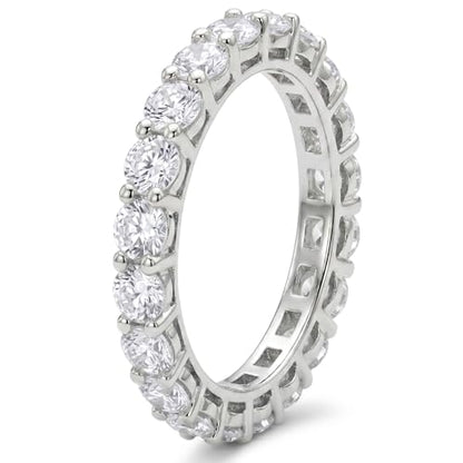 Eternity Engagement Wedding Bands Ring Gold Plated Stackable 3mm Size 4-9 - color: Silver