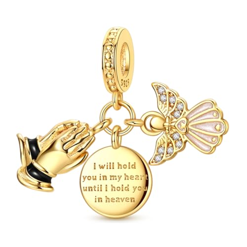 14K Gold Plated Charms for Bracelets Necklace Star Moon Cross Beads Woman | 925 Sterling Silver Charms Butterfly Cute Cat Dog Evil Eye Lucky Bracelet Beads Aesthetic Peandant Jewelry Gift for Mom - color: gold 5