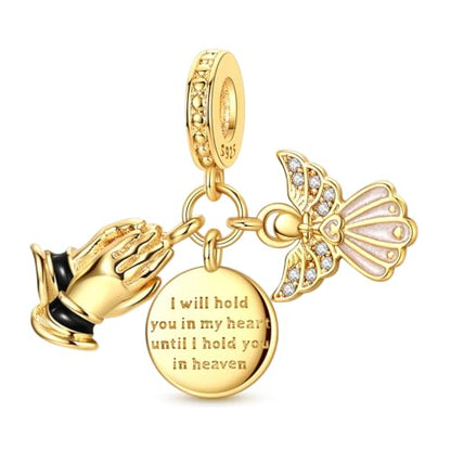 14K Gold Plated Charms for Bracelets Necklace Star Moon Cross Beads Woman | 925 Sterling Silver Charms Butterfly Cute Cat Dog Evil Eye Lucky Bracelet Beads Aesthetic Peandant Jewelry Gift for Mom - color: gold 5