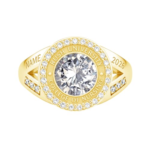 ROMANTICWORK Class Rings for Women High School 925 Sterling Silver Customizable Engraved Rings for Women Graduation Ring Size 4 to 16 Jewelry Gifts for Sisters Friends - color: Class Ring for Women 18