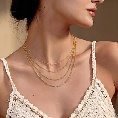 Gold Necklaces for Women 14K Gold Chain for Women Gold Cable Chain | Dainty Gold Cable Chain Necklace for Womens Simple Cable Chain for Men Necklaces 14-26” 14k gold necklaces for women men - size: 22in-55cm, style: 1.1mm