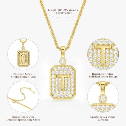 Initial Necklaces for Women 18K Gold Plated Letters Pendant Necklace Personalized Jewelry Birthday Gifts Wife Anniversary for Women Mom