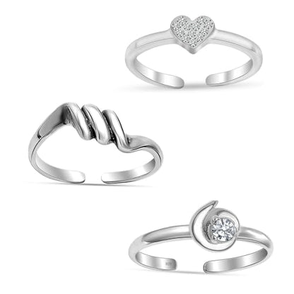 LeCalla 925 Sterling Silver Minimalist Toe Rings Set of Toe Ring Lightweight Simple Antique Open Adjustable Toe-Rings Beach Foot Jewelry Set for Women - color: 04. Trio (3 PCS)