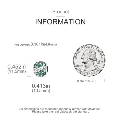 MULA Birthstone Charms 925 Sterling Silver for Bracelets and Necklaces | Dangle Pendants Beads With 5A Cubic Zirconia - Happy Birthday Mothers Day Jewelry - color: May Birthstone