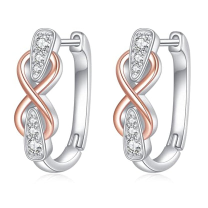 Blue Evil Eye/Celtic/Owl/Moonstone/Paw Print/Cubic Zirconia Hoop Earrings for Women 925 Sterling Silver Women Earrings Jewelry - style: Infinity
