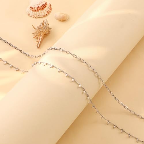 14K Gold Plated Waist Chain for Women Layered Waist Beads Belly Chain Belt, Waterproof Summer Beach Body Jewelry for Bikini, Festival Vacation Accessories for Women - style: Pearl Tassel-Sliver