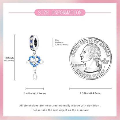 S925 Sterling Silver Cute Bead Charm for Pandora Bracelets and Necklaces | Lucky Clover Cute Animal Pink Bow Cherry Butterfly Pendant Bead Charms Jewelry Making Gifts for Women Valentines Mother's Day - style: Celtic Knot Dangle Charm