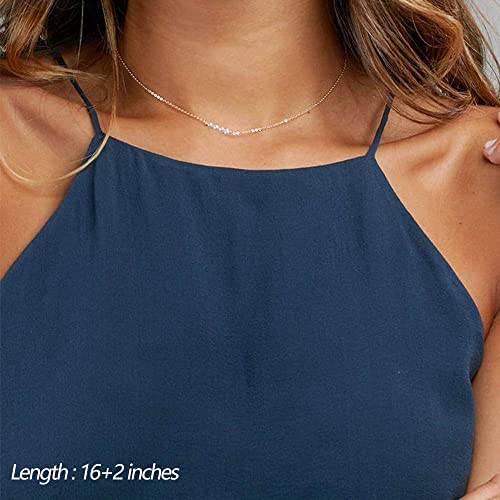 Turandoss Dainty Layered Choker Necklace, Handmade Y Pendant Necklace Multilayer Bar Disc Necklace Adjustable Layering Choker Necklaces for Women - style: "3PCS - simulated Pearls&Bar&Hammered Disc