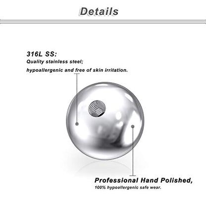 16G 3mm Replacement Balls Set &14G 5mm Piercing Balls Stainless Steel Glow in the Drak Plastic Replacement Balls Parts Jewelry Piercing Pearl Barbell Parts for Women Men 3mm 5mm Balls 72Pcs - color: A-1:14G 5mm Mix Color