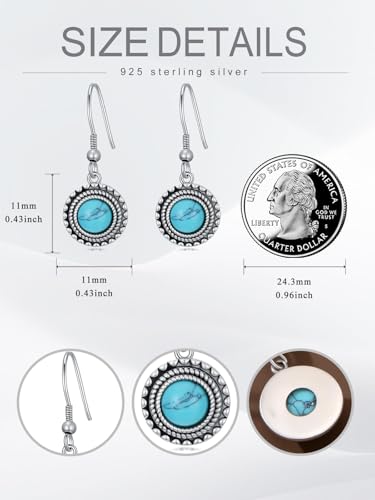 Dorunmo s925 Sterling Silver Western Dangle Drop Earrings Birthday Jewelry Gifts for Women - style: Bead
